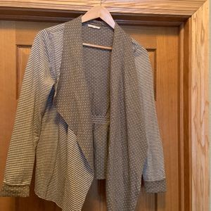 Mystree polka dot and striped open front cardigan